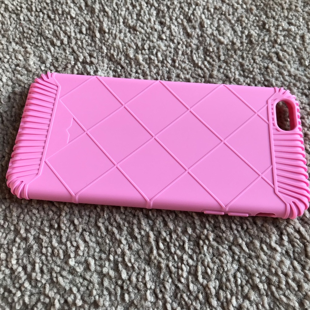 Apple Iphone Pink Case Back Cover Silicon Rubber